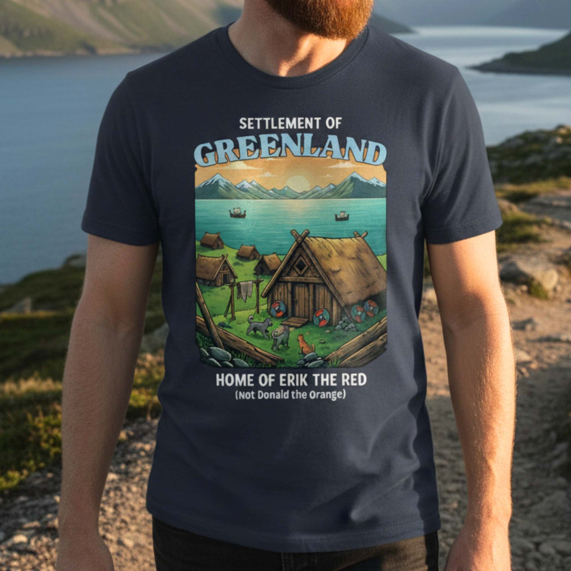 T-Shirt Settlement of Greenland, Home of Erik the Red - Trump Greenland T-shirt Unisex size S M L XL 2XL