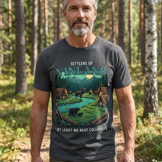 T-Shirt Settlers of Vinland - At Least We Beat Columbus T-shirt Unisex size S M L XL 2XL