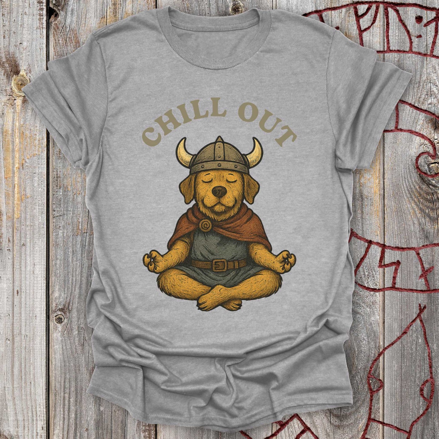 Chill Out - Viking Dog Meditation T-Shirt