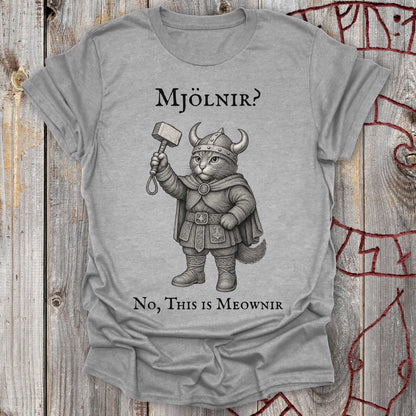 Mjölnir? No, This is Meownir - Viking Cat T-shirt