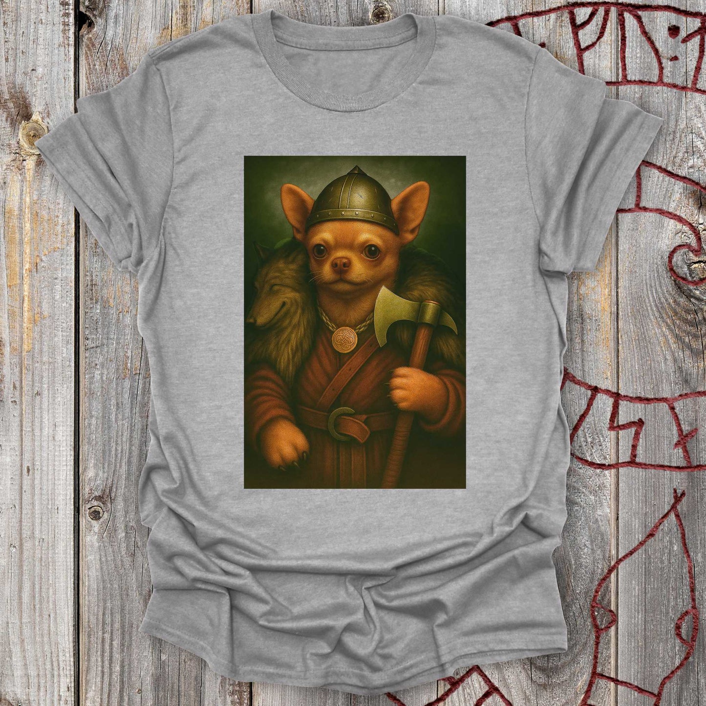 Chihuahua Viking Portrait T-Shirt