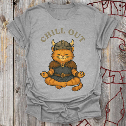 Chill Out - Viking Cat Meditation T-Shirt