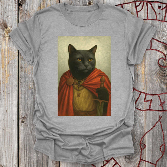 Black Viking Cat Portrait T-Shirt