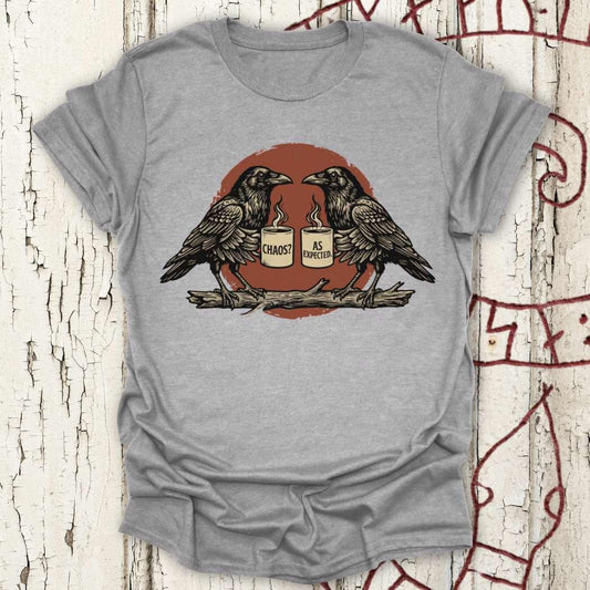 Chaos? As Expected - Huginn & Muninn Raven Retro T-shirt
