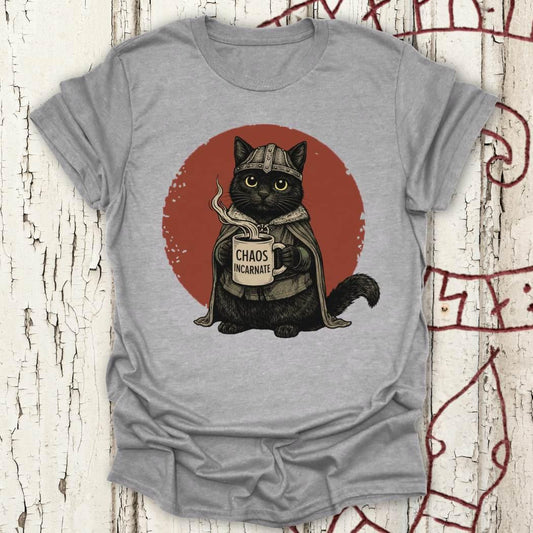 Chaos Incarnate - Viking Black Cat Retro T-shirt