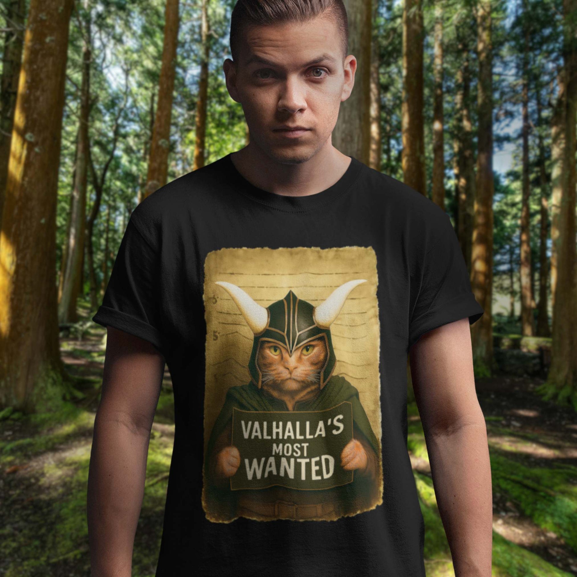 T-Shirt Valhalla's Most Wanted - Cat Loki Mugshot T-Shirt Unisex size S M L XL 2XL