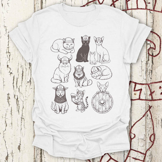 Vintage 90s Tattoo Style - Viking Cats & Kitten T-shirt NEW!