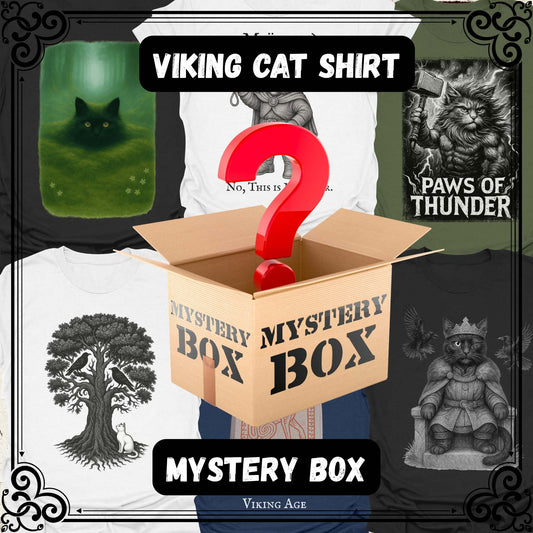 T-Shirt Viking Cat Shirt Mystery Box – Funny Graphic Tee Gift Unisex size S M L XL 2XL