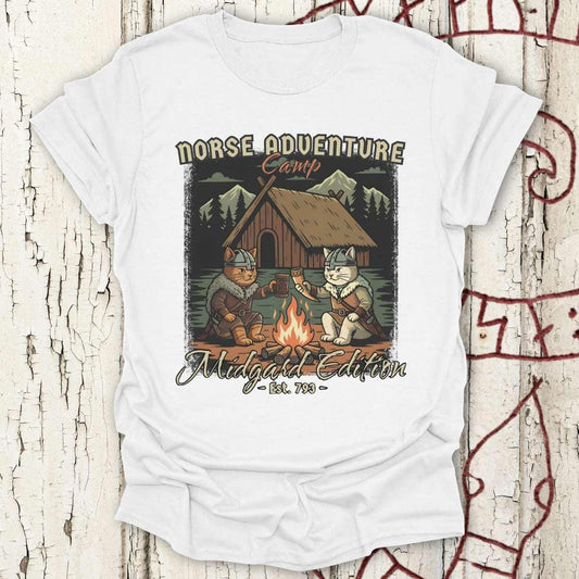 T-Shirt Norse Adventure Camp - Midgard Edition Cat T-shirt Unisex size S M L XL 2XL