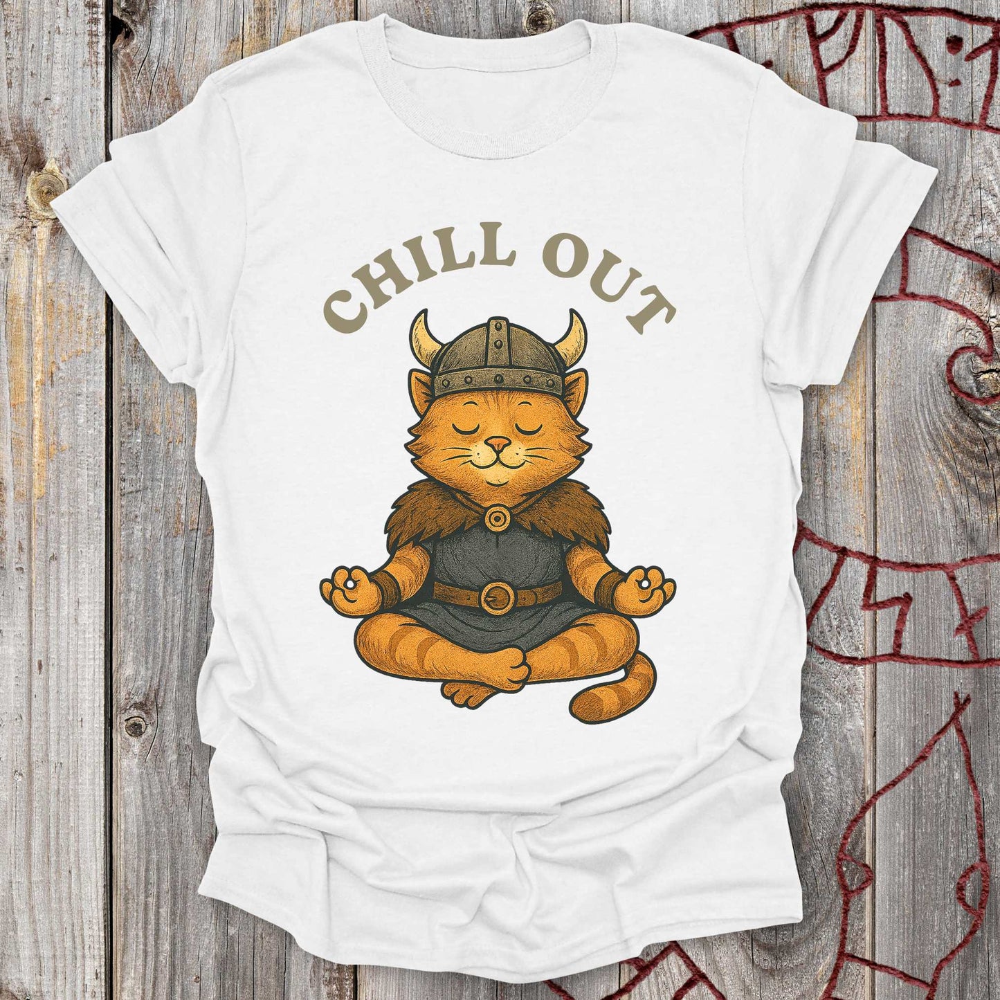 Chill Out - Viking Cat Meditation T-Shirt