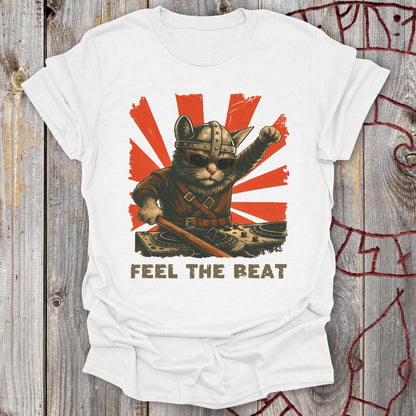 Feel the Beat - Viking Cat DJ T-Shirt