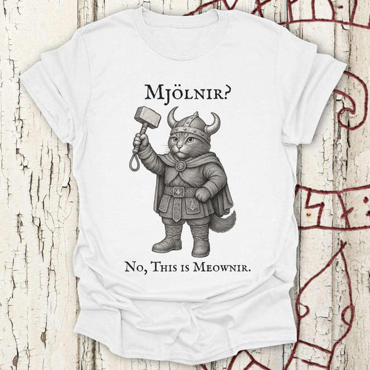 T-Shirt Mjölnir? No, This is Meownir - Viking Cat T-shirt Unisex size S M L XL 2XL