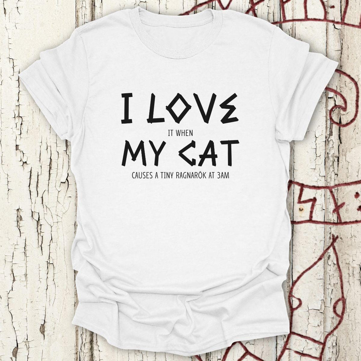 T-Shirt I Love My Cat - Funny Viking Cat Chaos T-shirt Unisex size S M L XL 2XL