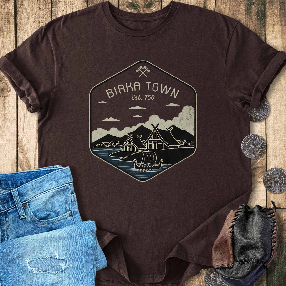 T-Shirt Birka Town Viking History - Retro T-Shirt Unisex Sizes S-2XL Funny Shirt Gift