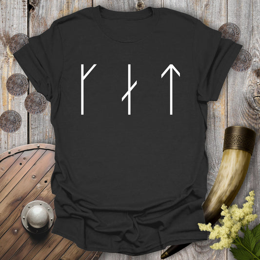 T-Shirt Black / S CAT in Runes Minimalist T-Shirt