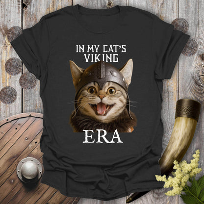 T-Shirt Black / S In My Cat's Viking Era Happy Cat T-Shirt