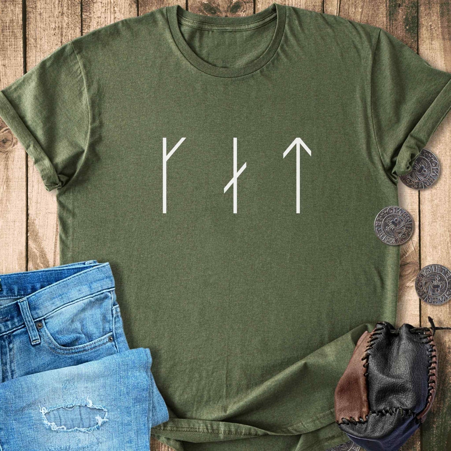 T-Shirt CAT in Runes T-Shirt Unisex Sizes S-2XL Funny Shirt Gift
