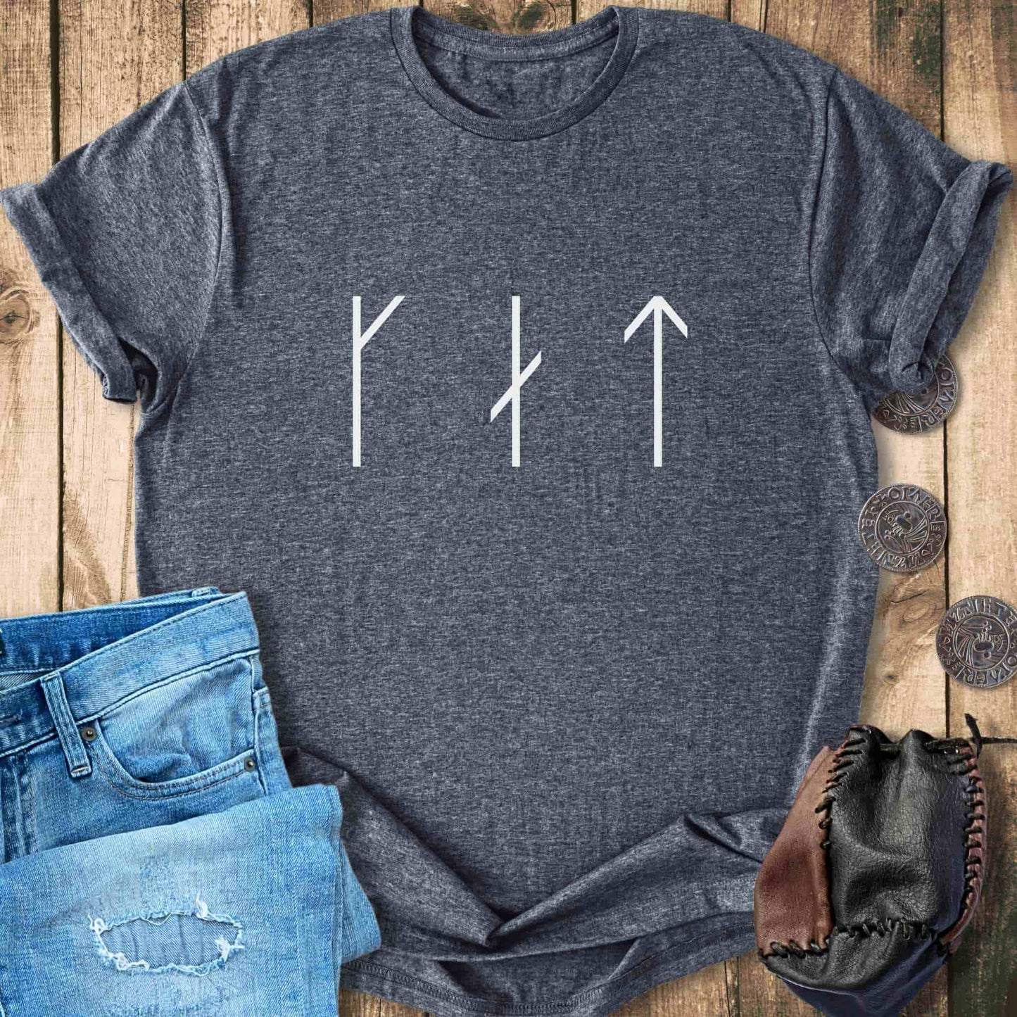 T-Shirt CAT in Runes T-Shirt Unisex Sizes S-2XL Funny Shirt Gift