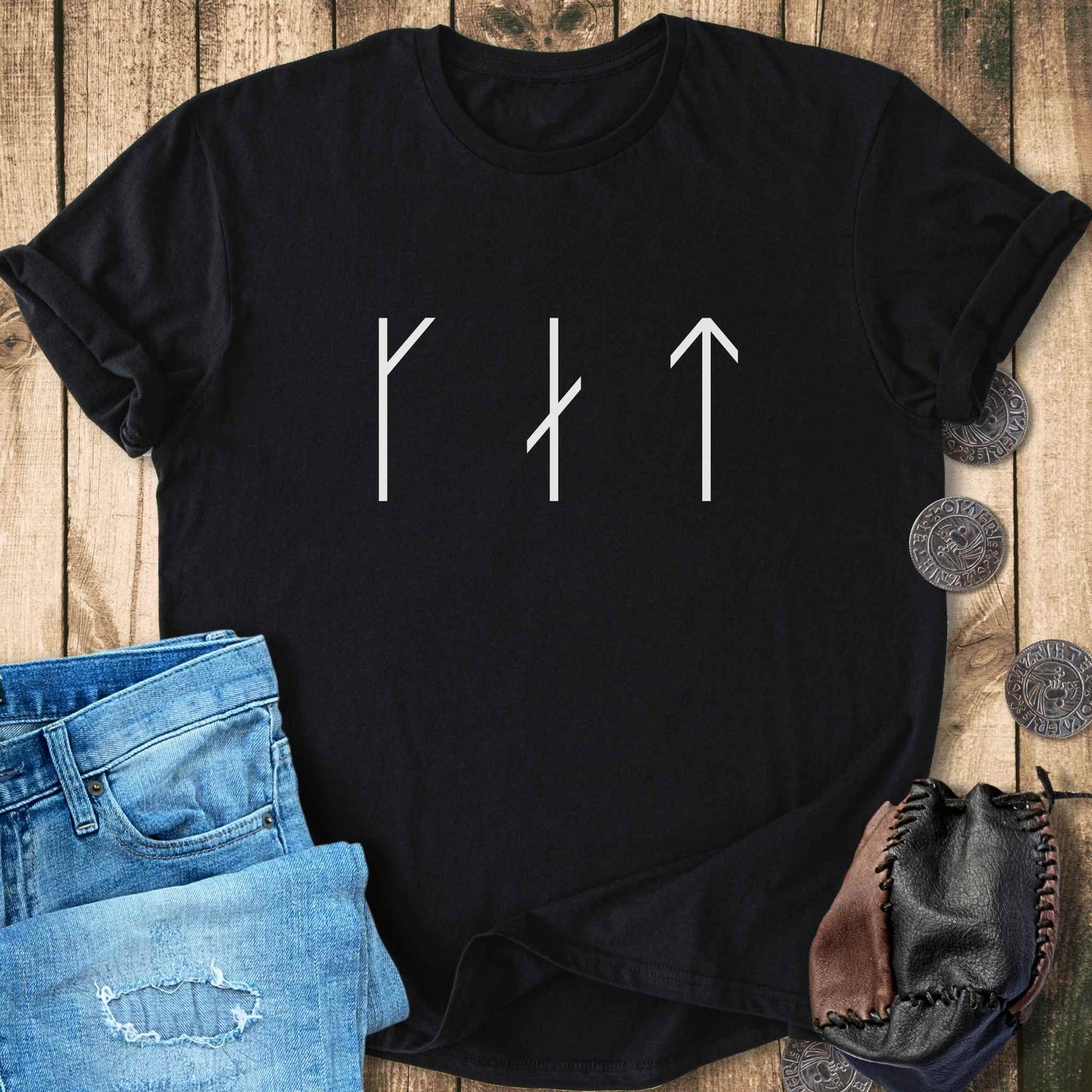 T-Shirt CAT in Runes T-Shirt Unisex Sizes S-2XL Funny Shirt Gift