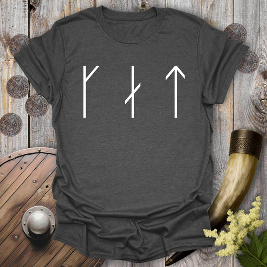 T-Shirt Dark Heather / S CAT in Runes Minimalist T-Shirt