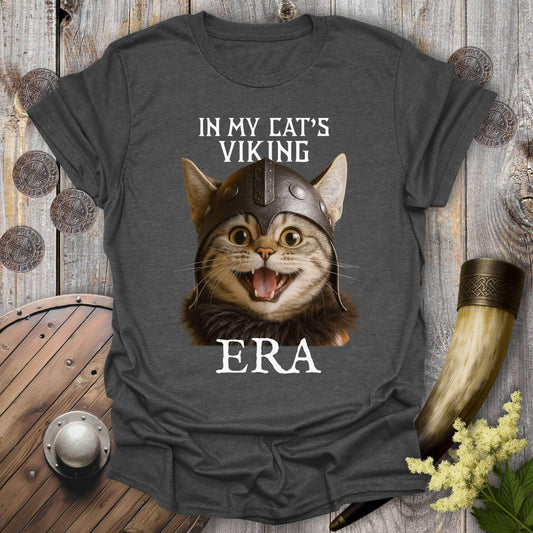 T-Shirt Dark Heather / S In My Cat's Viking Era Happy Cat T-Shirt