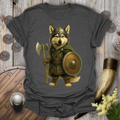 T-Shirt Dark Heather / S Siberian Husky Viking Soldier T-Shirt