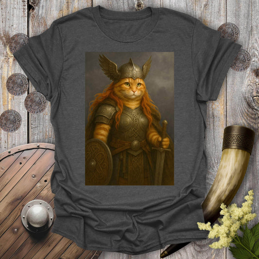 T-Shirt Dark Heather / S Valkyrie Warrior Cat Portrait T-Shirt