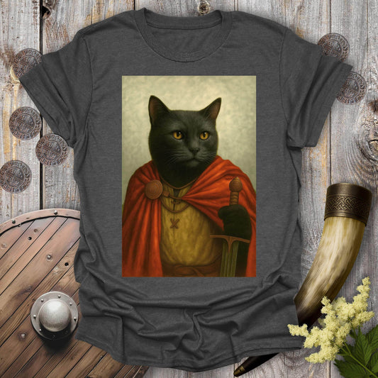 T-Shirt Dark Heather / S Viking Black Cat Portrait T-Shirt