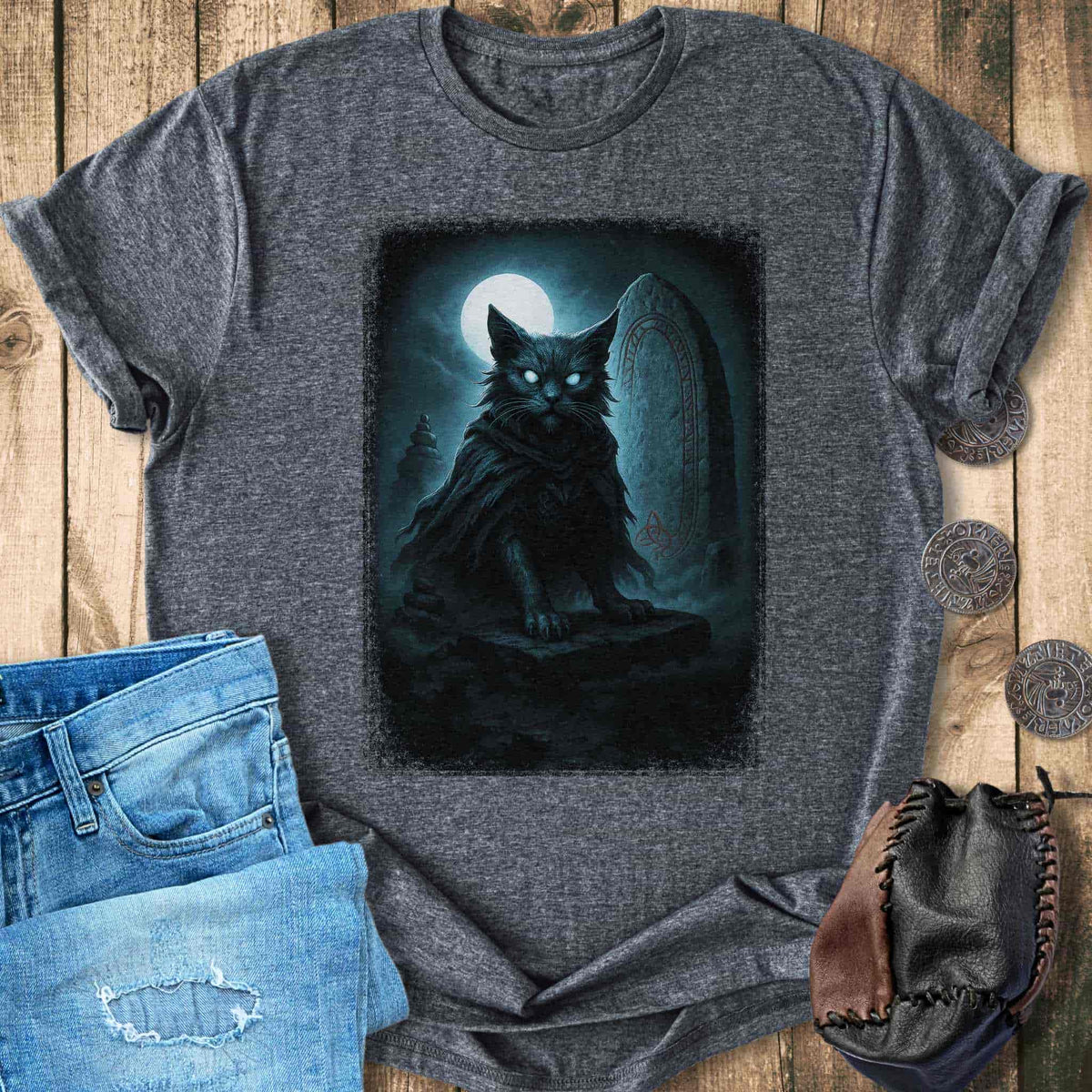 T-Shirt Draugr Undead Cat - Norse Mythology T-shirt Unisex Sizes S-2XL Funny Shirt Gift