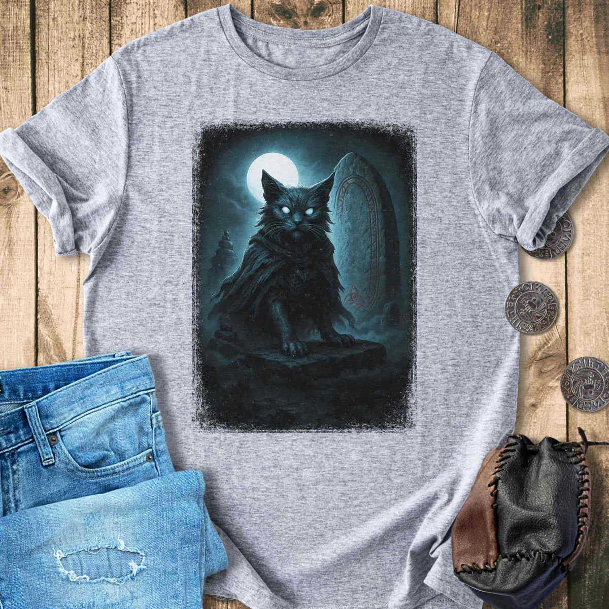 T-Shirt Draugr Undead Cat - Norse Mythology T-shirt Unisex Sizes S-2XL Funny Shirt Gift