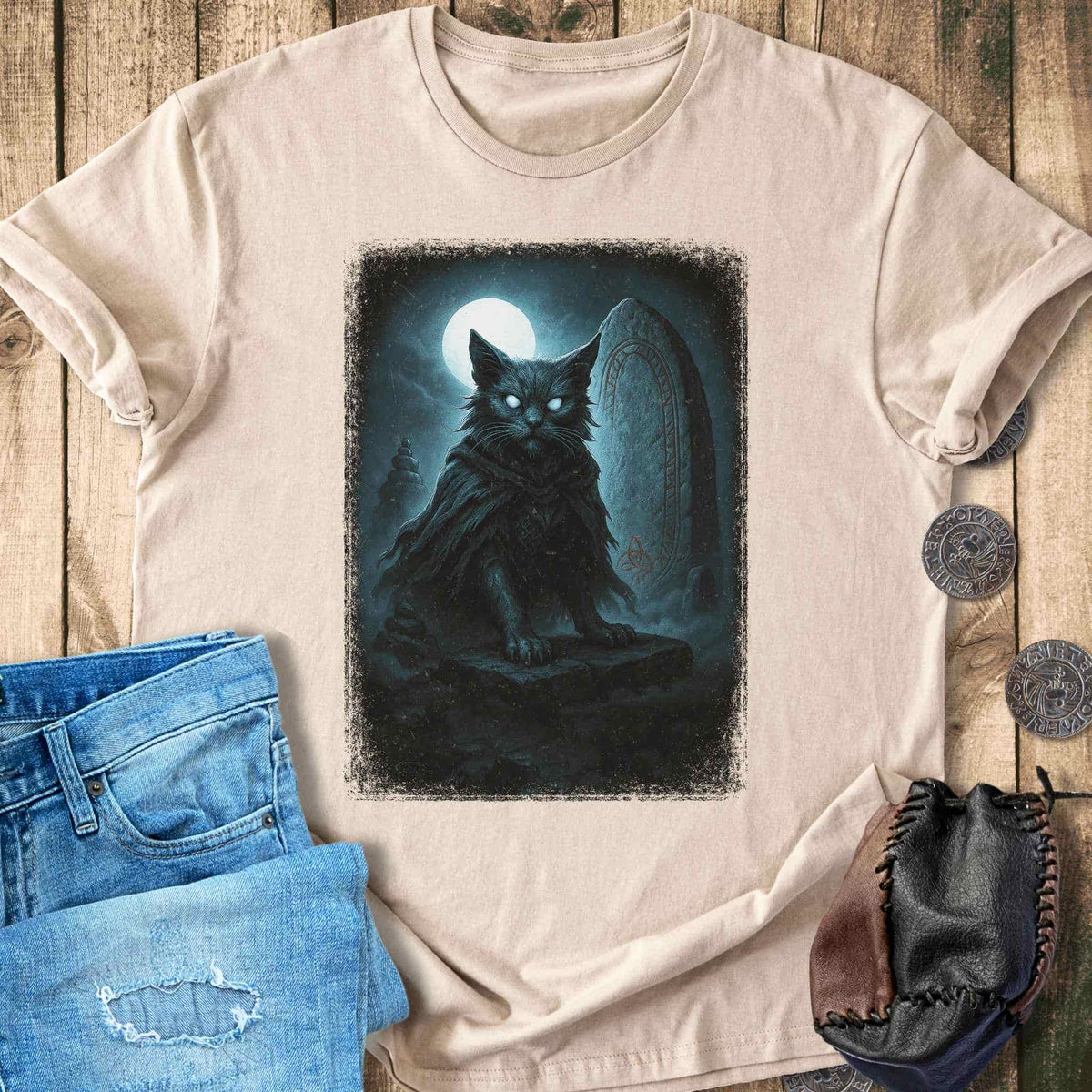 T-Shirt Draugr Undead Cat - Norse Mythology T-shirt Unisex Sizes S-2XL Funny Shirt Gift
