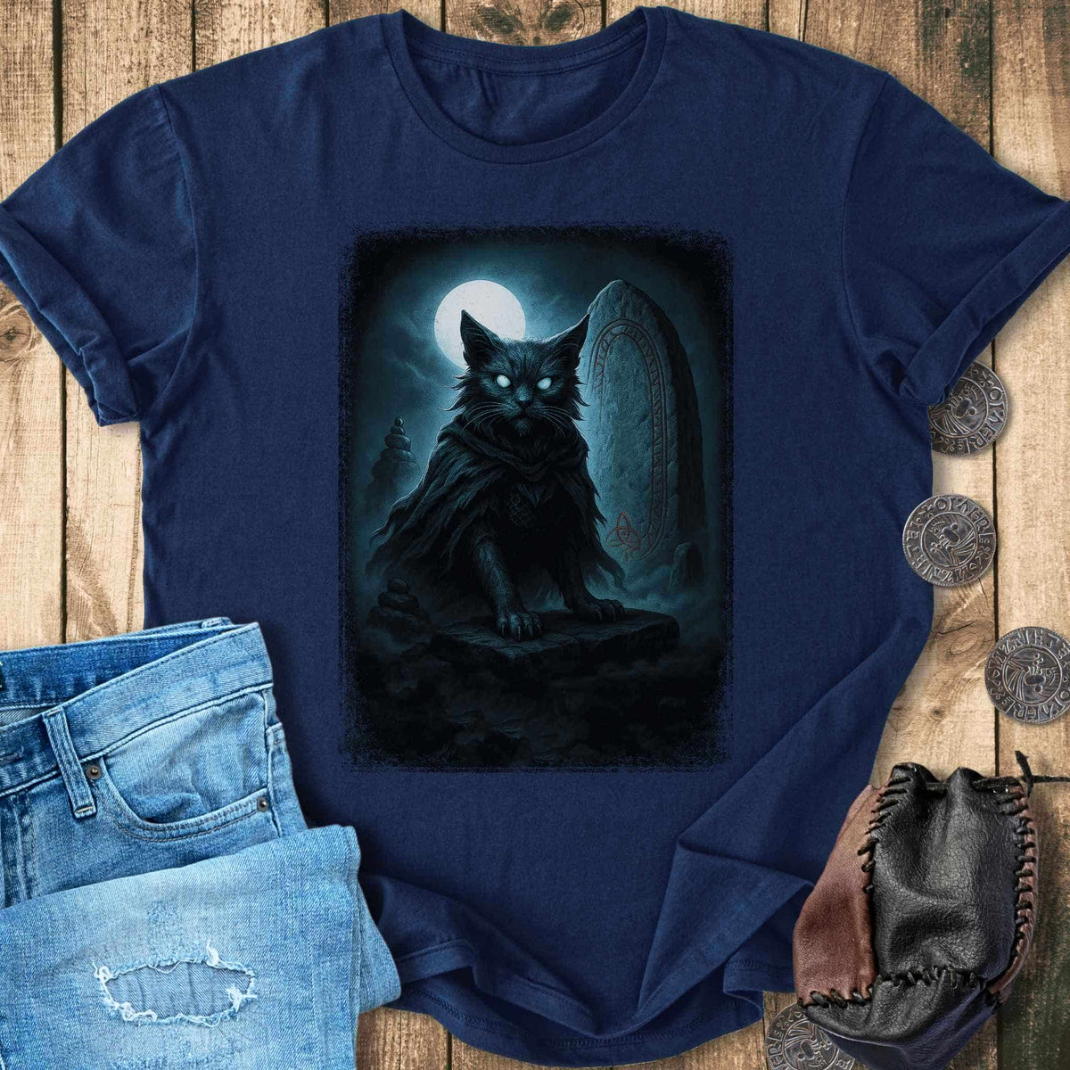 T-Shirt Draugr Undead Cat - Norse Mythology T-shirt Unisex Sizes S-2XL Funny Shirt Gift