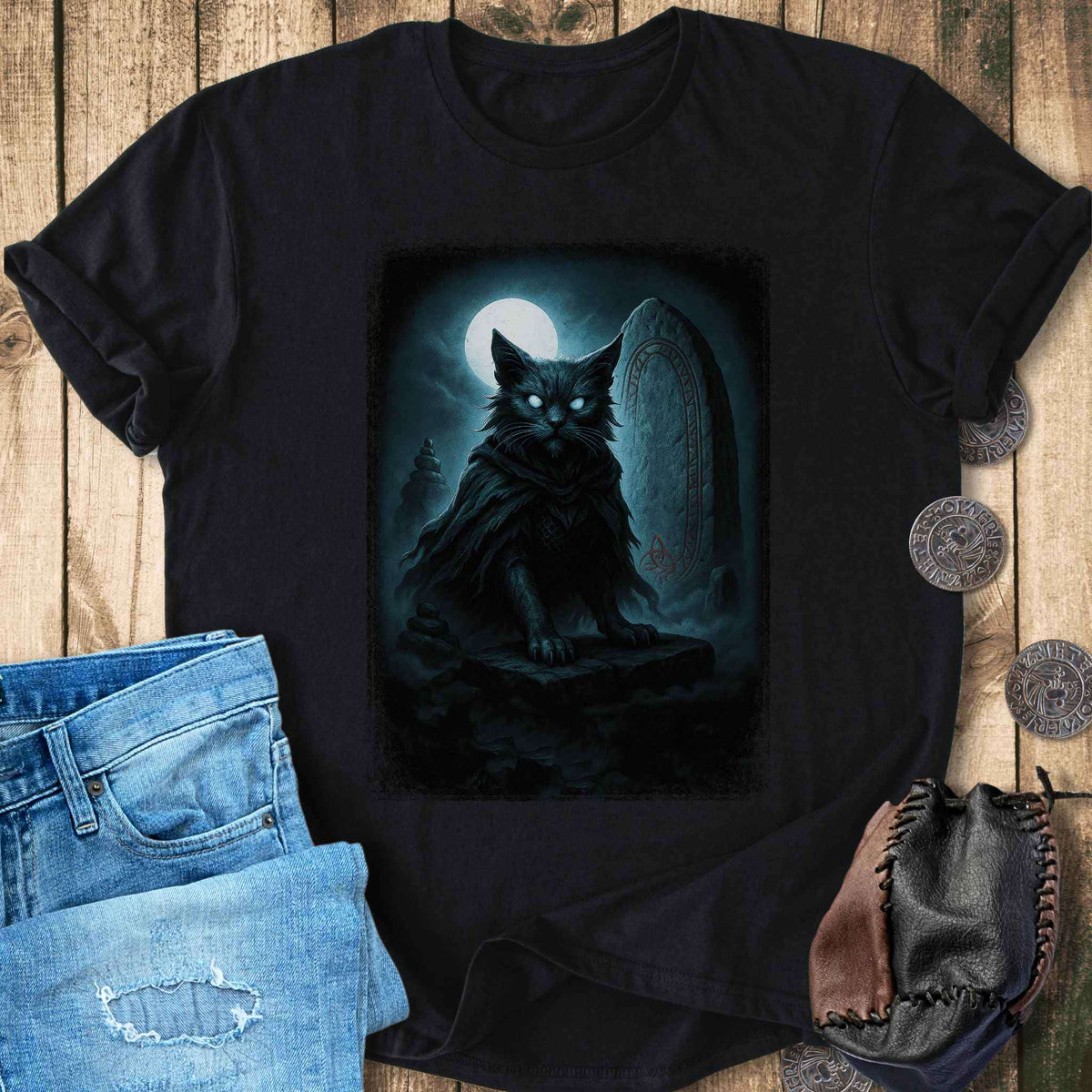 T-Shirt Draugr Undead Cat - Norse Mythology T-shirt Unisex Sizes S-2XL Funny Shirt Gift