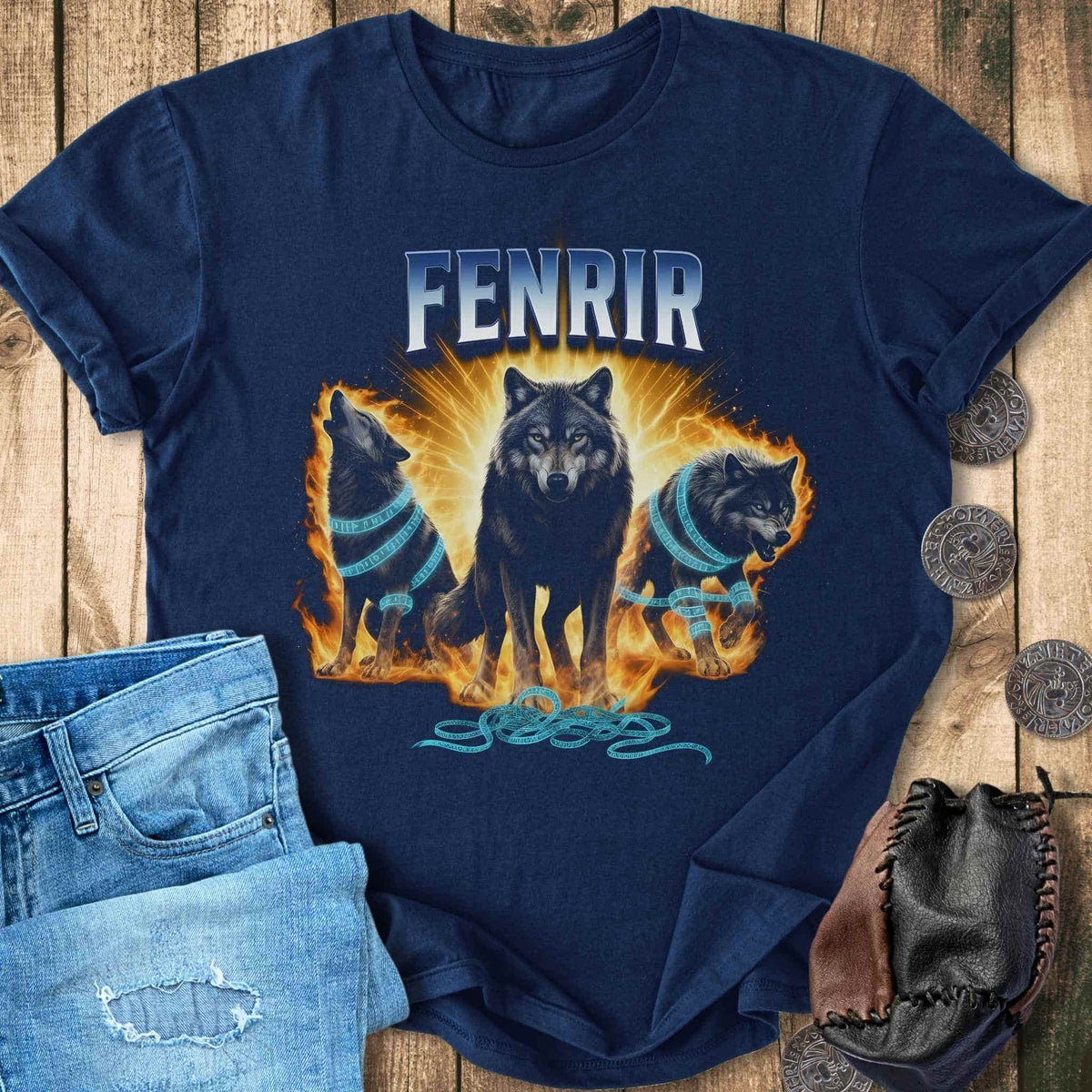 T-Shirt Fenrir Wolf Bootleg Shirt- Funny Norse Mythology T-shirt Unisex Sizes S-2XL Funny Shirt Gift
