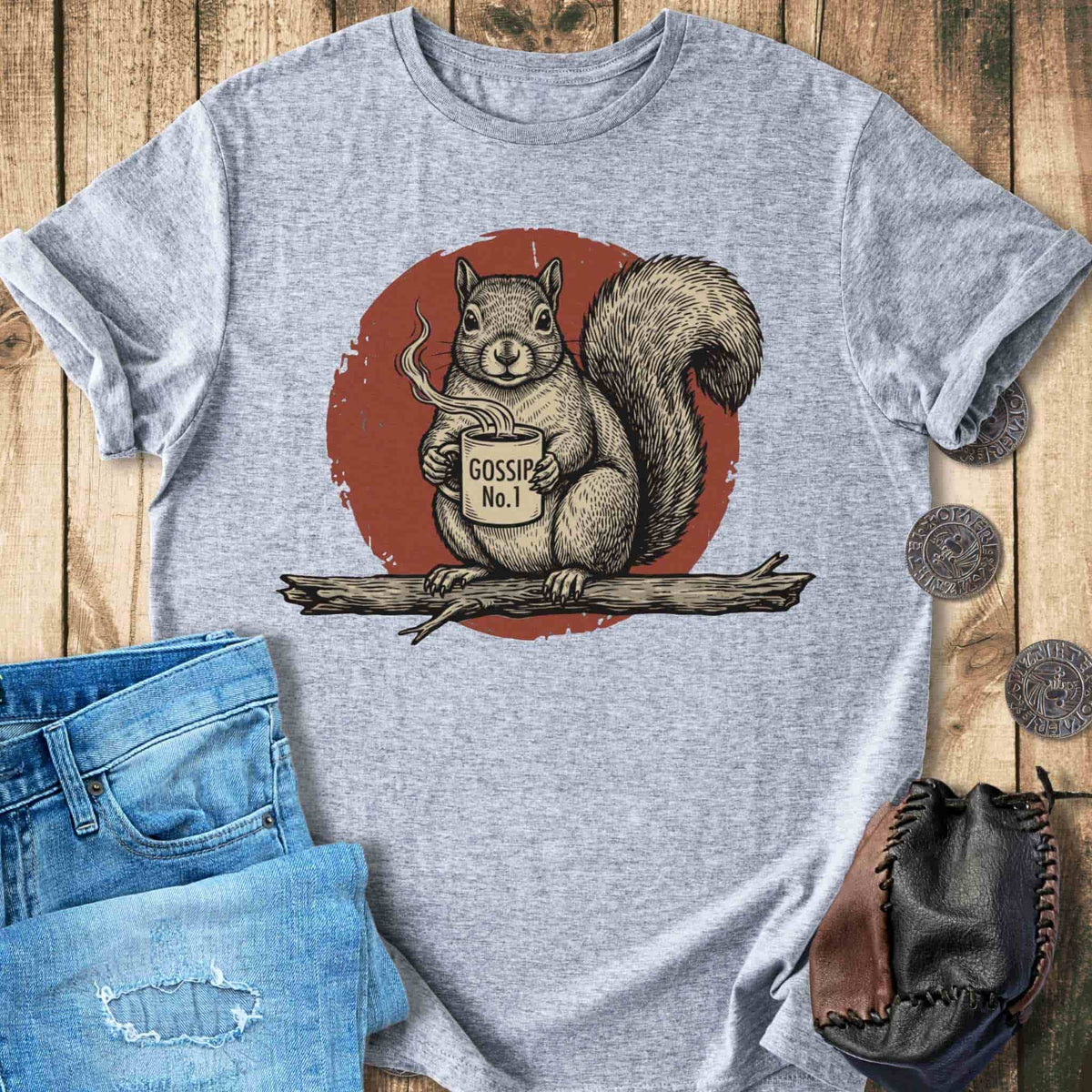 T-Shirt Gossip No. 1 - Funny Ratatosk Norse Mythology Creature T-shirt Unisex Sizes S-2XL Funny Shirt Gift