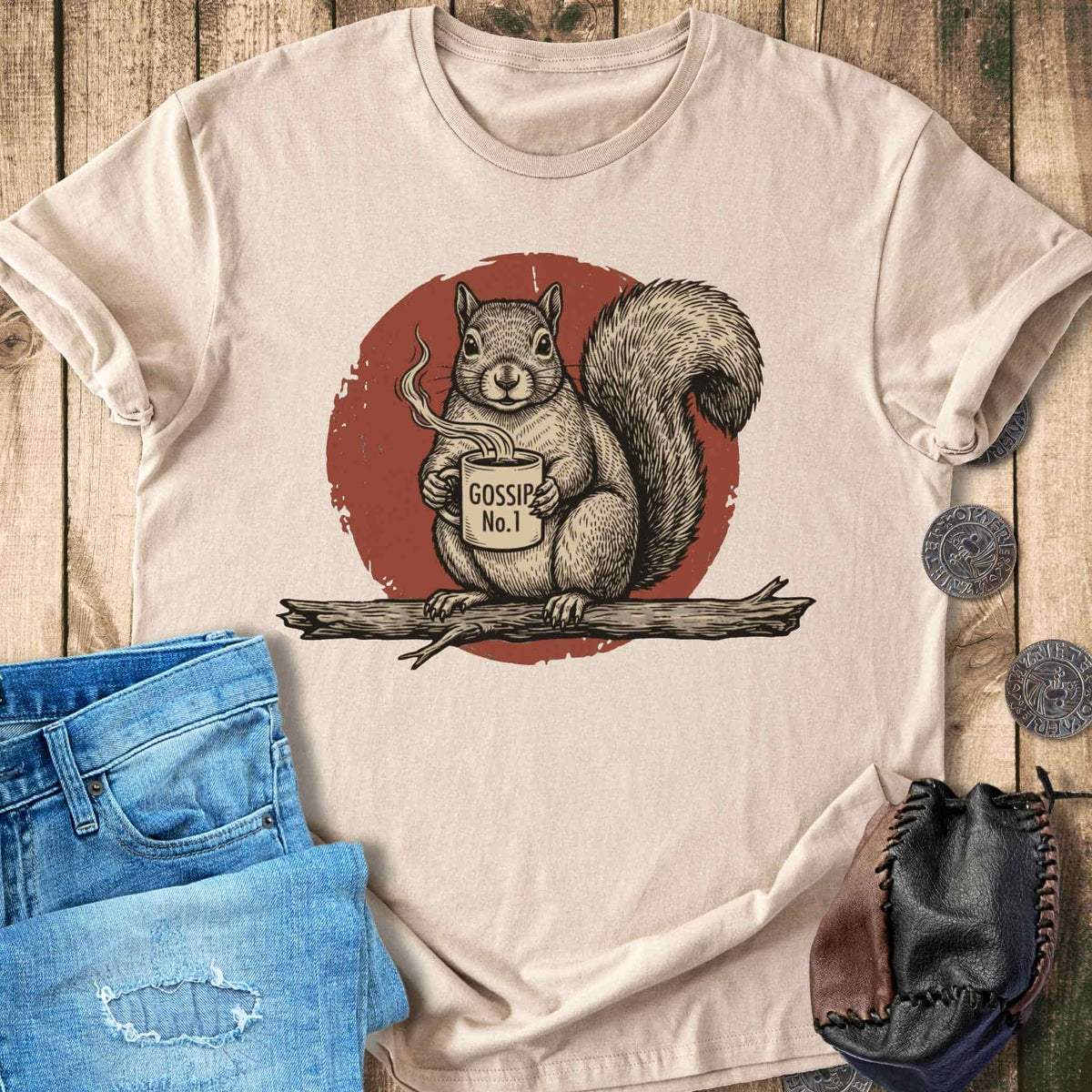 T-Shirt Gossip No. 1 - Funny Ratatosk Norse Mythology Creature T-shirt Unisex Sizes S-2XL Funny Shirt Gift