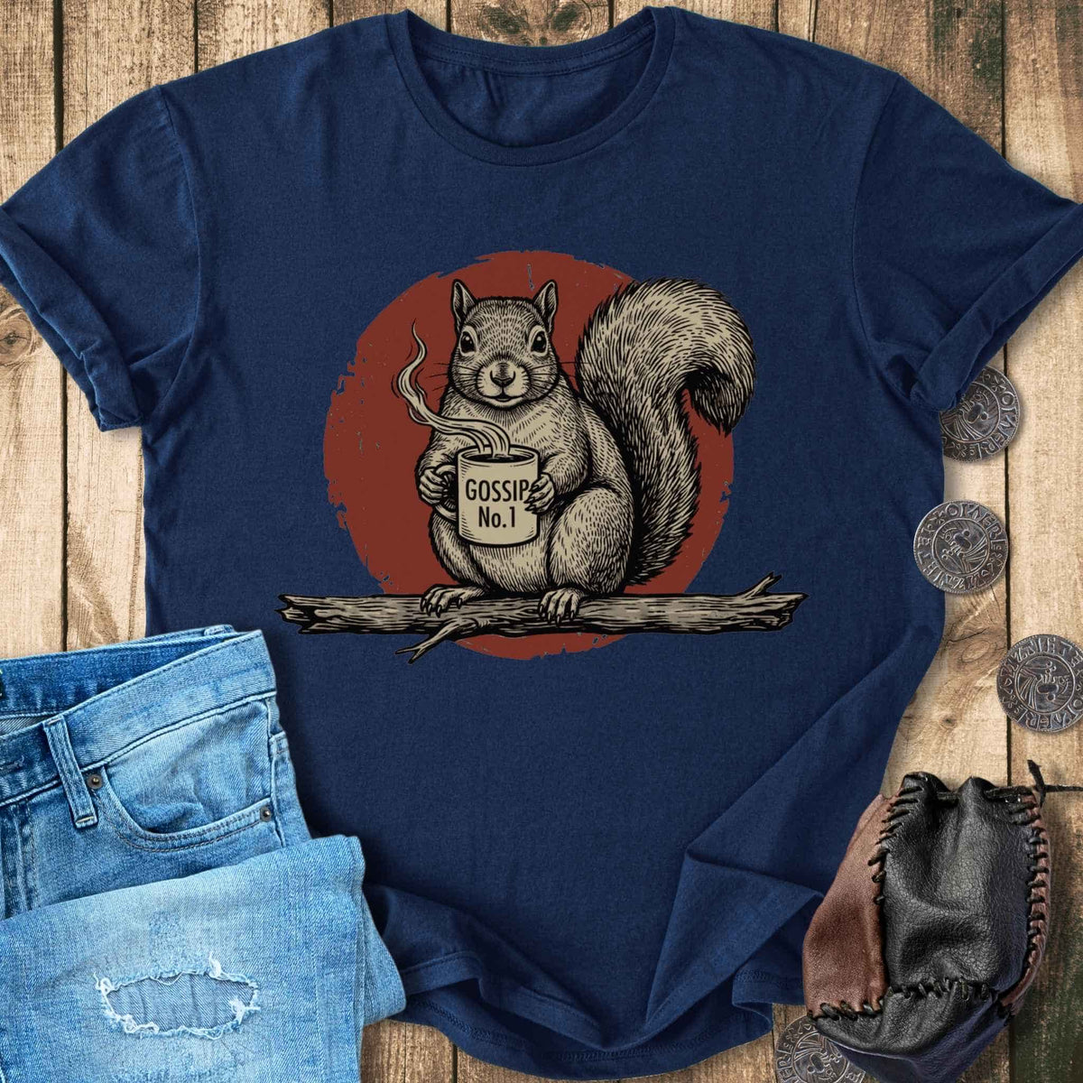 T-Shirt Gossip No. 1 - Funny Ratatosk Norse Mythology Creature T-shirt Unisex Sizes S-2XL Funny Shirt Gift