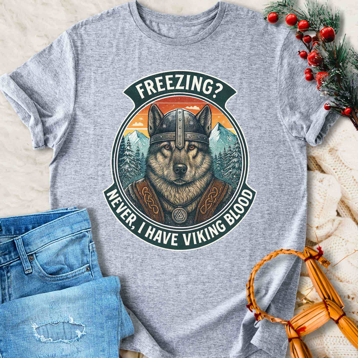 T-Shirt I Have Viking Blood - Norwegian Elkhound T-shirt Unisex Sizes S-2XL Funny Shirt Gift