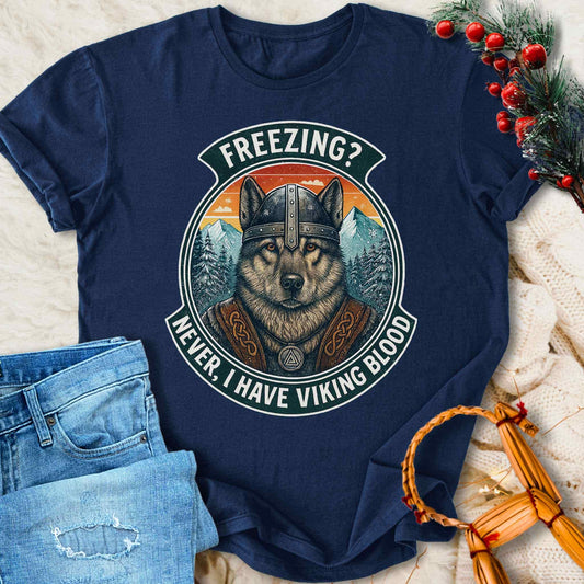 T-Shirt I Have Viking Blood - Norwegian Elkhound T-shirt Unisex Sizes S-2XL Funny Shirt Gift