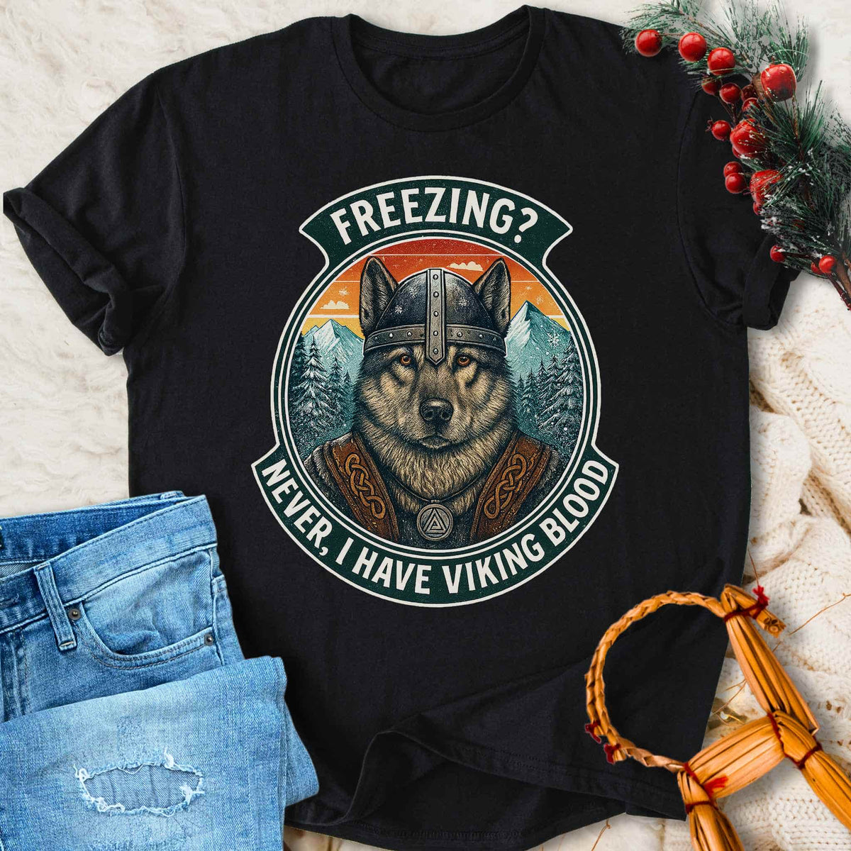 T-Shirt I Have Viking Blood - Norwegian Elkhound T-shirt Unisex Sizes S-2XL Funny Shirt Gift