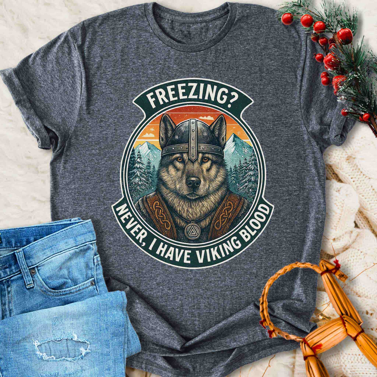 T-Shirt I Have Viking Blood - Norwegian Elkhound T-shirt Unisex Sizes S-2XL Funny Shirt Gift