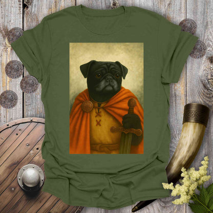 T-Shirt Military Green / S Black Pug Viking Portrait T-Shirt