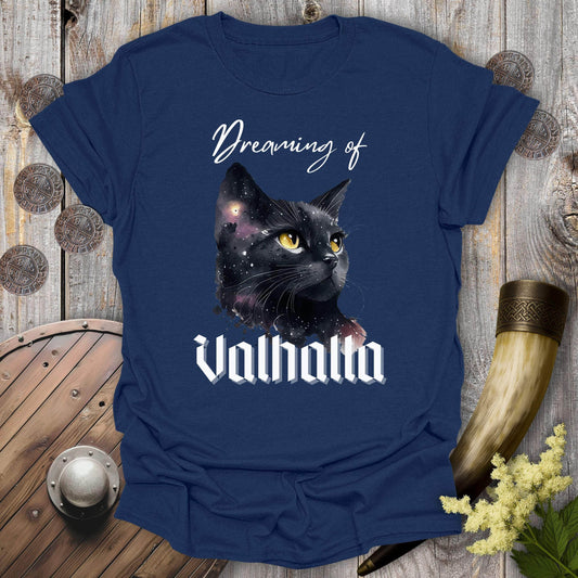 T-Shirt Navy / S Dreaming of Valhalla Celestial Cat T-Shirt