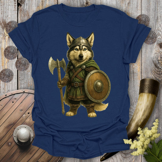 T-Shirt Navy / S Siberian Husky Viking Soldier T-Shirt