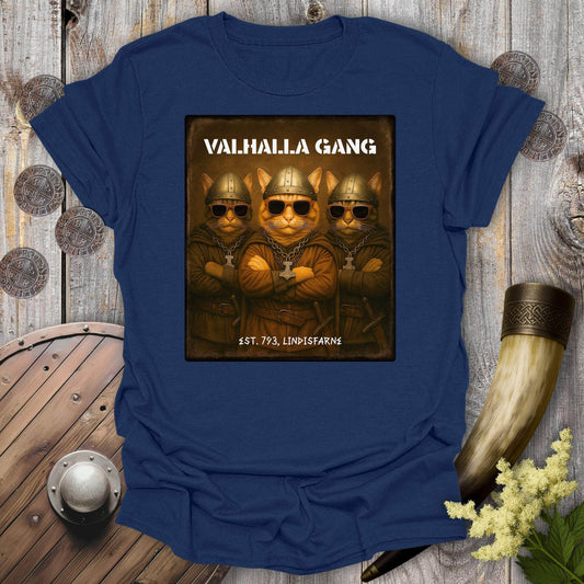 T-Shirt Navy / S Valhalla Gang Viking Cat T-Shirt