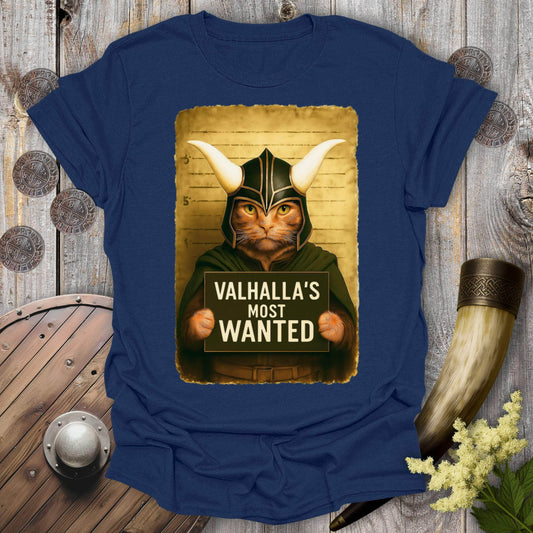 T-Shirt Navy / S Valhalla's Most Wanted Cat Mugshot T-Shirt