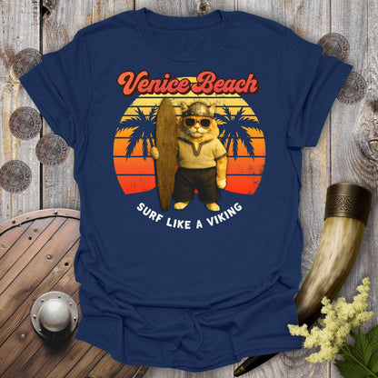 T-Shirt Navy / S Venice Beach Viking Cat T-Shirt