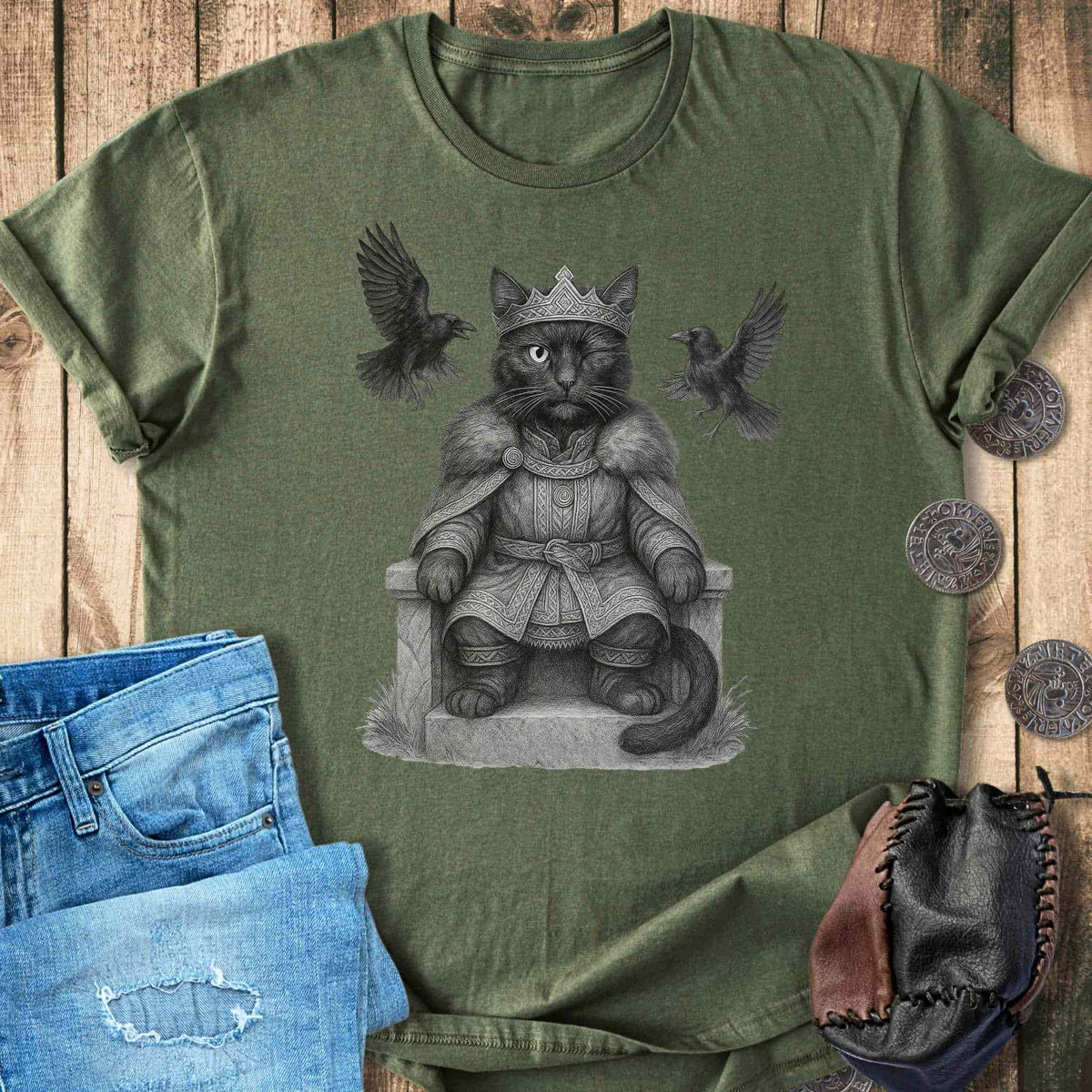 T-Shirt Odin the Cat God T-shirt Unisex Sizes S-2XL Funny Shirt Gift