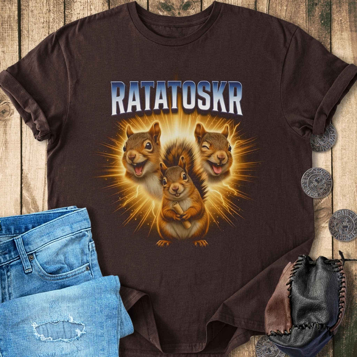 T-Shirt Ratatoskr Squirrel Bootleg Shirt - Funny Norse Mythology T-shirt Unisex Sizes S-2XL Funny Shirt Gift