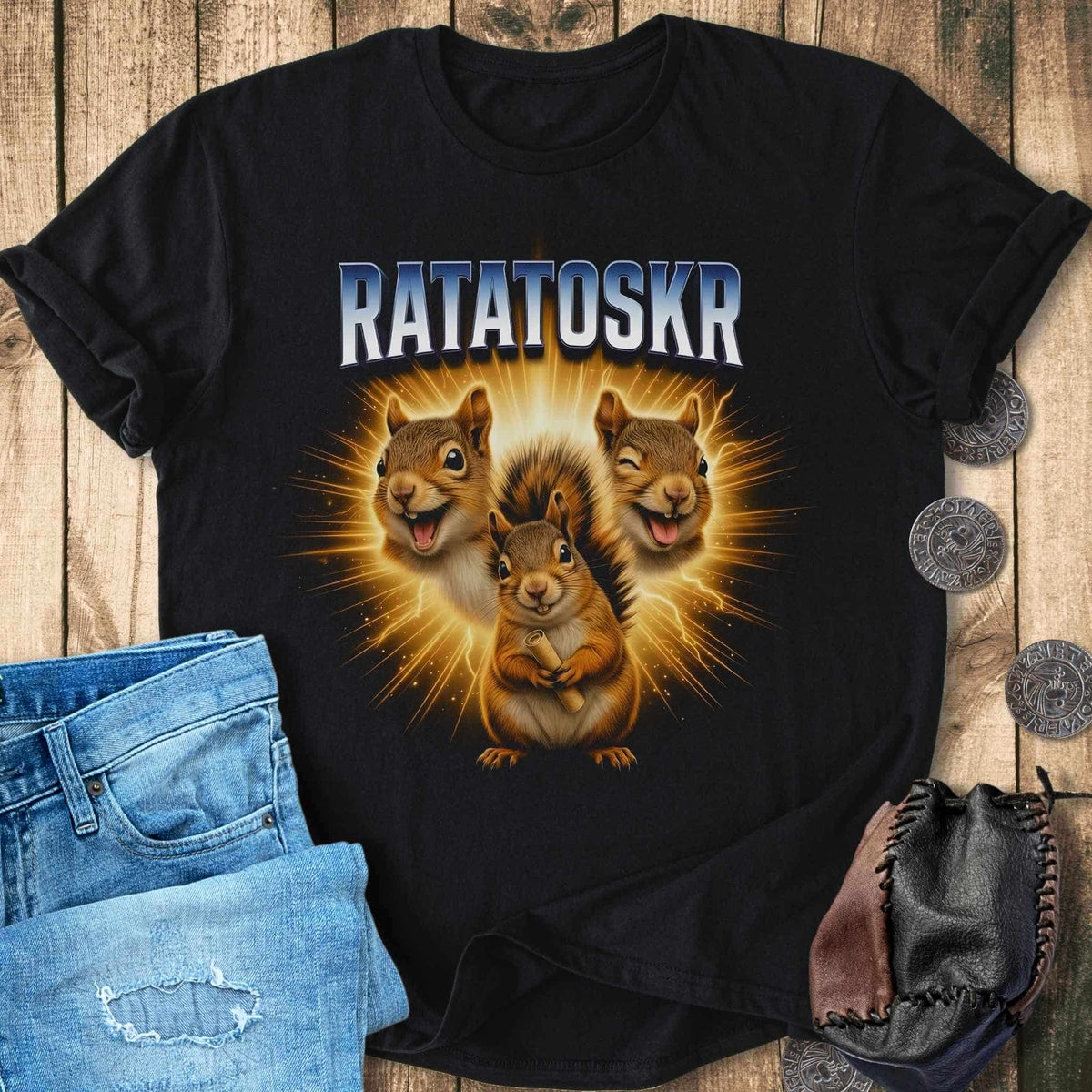 T-Shirt Ratatoskr Squirrel Bootleg Shirt - Funny Norse Mythology T-shirt Unisex Sizes S-2XL Funny Shirt Gift
